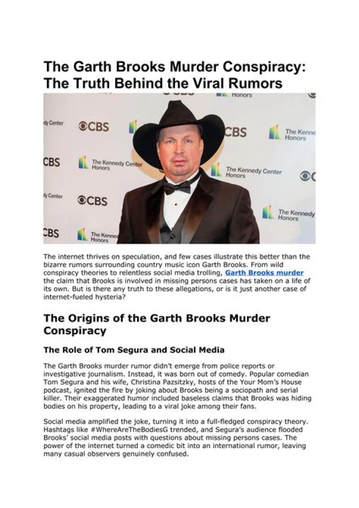 Unveiling the Garth Brooks Conspiracy Theory: A Deep Dive into the Legend's Life and Mysteries